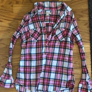 Long Sleeve Plaid Top